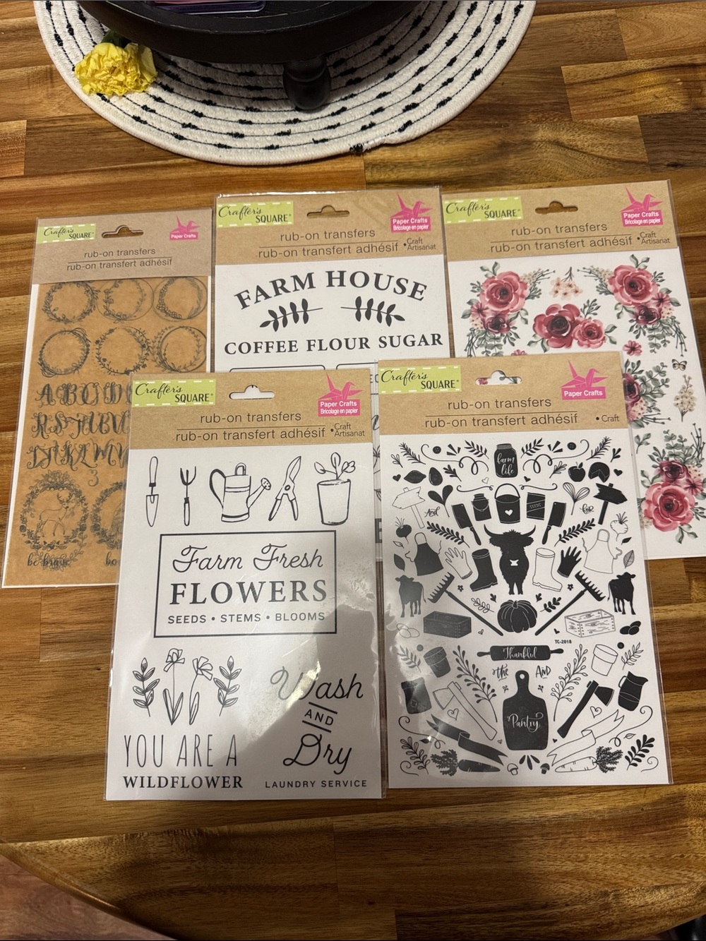 Rub-on transfers- set of 5